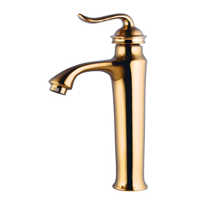 شیر روشویی الگانت طلایی (بلند)